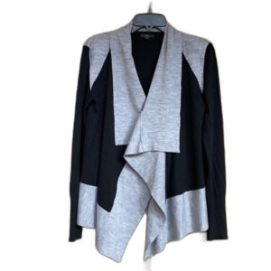 Emu color block merino open cardigan